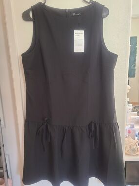 PrettyGarden Black Sleeveless Mini Dress with Drop-Waist Ruffle